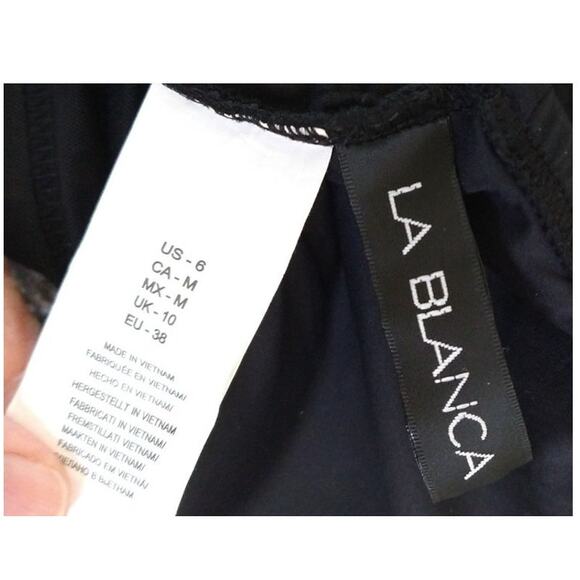 La Blanca Island Goddess Over the Shoulder 1 Piece Swimsuit Mesh Size 6 - Picture 4 of 9